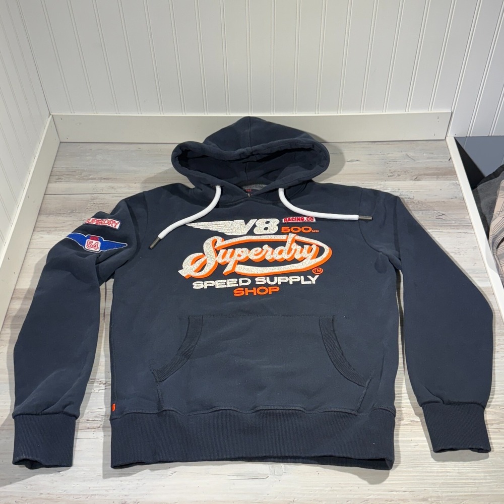 Super Dry Speed Supply Shop Racing Mens Hoodie Tokyo‎ Japan Sz L Sweatshirt Blue